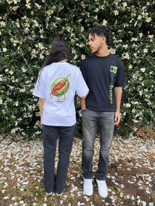 Graffiti Print T-Shirt – Stuffed Paprika Olives Design Adults | Olive Brothers